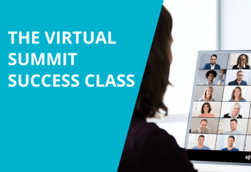 Profile image of someone looking at their laptop full of rows of people attending their virtual summit.